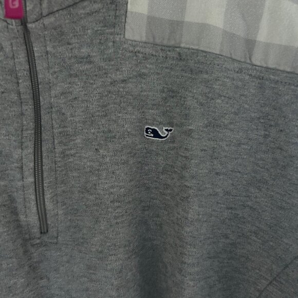 Vineyard Vines 1/4 Zip Shep Shirt Women Size XL Gray Plaid - Picture 4 of 5